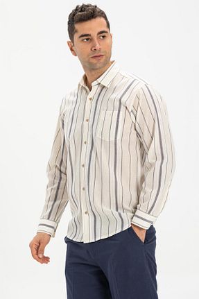 پیراهن نباتی مردانه رگولار Eliş Şile Bezi - کد 92981899
