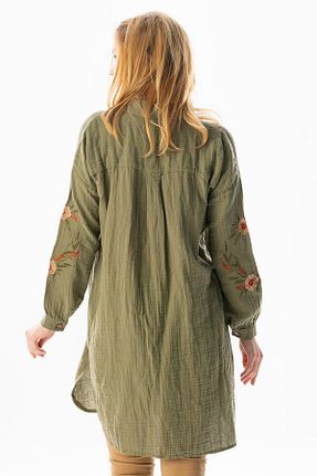 تونیک حجاب خاکی زنانه %100 پنبه Eliş Şile Bezi - کد 825139385