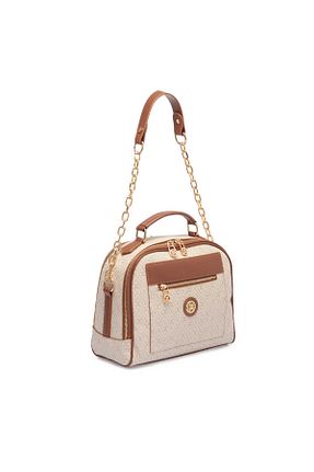 کیف دوشی بژ زنانه چرم خالص Tergan - کد 905784225