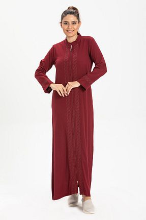 کلاه و ابایا زرشکی زنانه پنبه ای Eliş Şile Bezi - کد 92998694