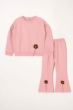 ست بالاتنه و پائین تنه صورتی بچه گانه بافتنی zepkids - کد 745166542