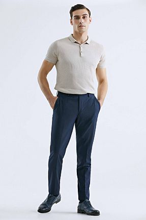 شلوار پارچه ای سرمه ای مردانه فاق نرمال Tween - کد 923069121