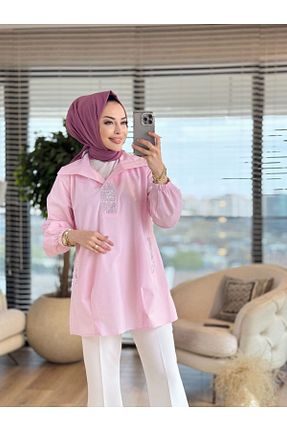 پیراهن حجاب صورتی زنانه رگولار ALANURMODA - کد 923242565
