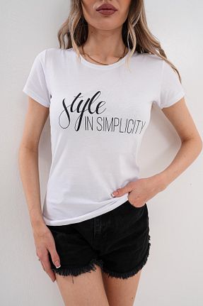 تیشرت سفید زنانه یقه ماهیگیر figo - کد 921174568
