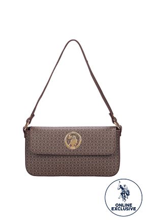 کیف دوشی قهوه ای زنانه چرم مصنوعی U.S. Polo Assn. - کد 463246006