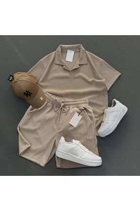 ست بالاتنه و پائین تنه بژ مردانه بافتنی viperkombin - کد 923090684