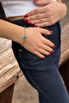 دستبند طلا زرد زنانه 14 عیار Utku Kuyumculuk - کد 923747649
