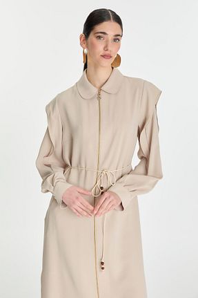 کلاه و ابایا بژ زنانه بافتنی Zühre - کد 923273881