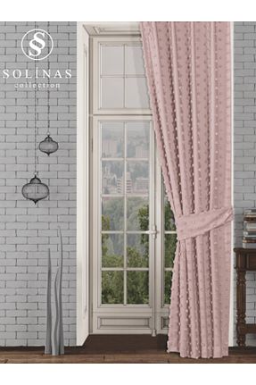 پرده زمینه صورتی پلی استر Solinas Collection - کد 881689756