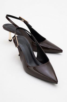 کفش استایلیتو قهوه ای پاشنه نازک luvishoes - کد 923237168