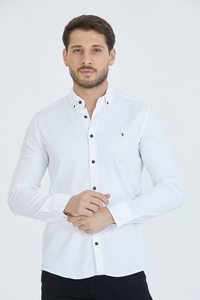 پیراهن سفید مردانه اسلیم فیت Klothy - کد 923272990