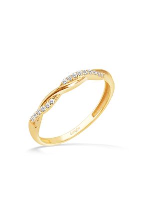 انگشتر طلا طلائی زنانه 8 عیار Diamond Line-Gülaylar - کد 902779562