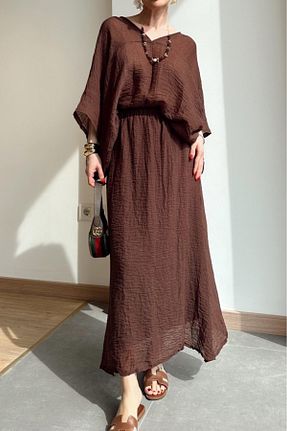 ست بالاتنه و پائین تنه قهوه ای زنانه بافتنی Suzi - کد 923239763