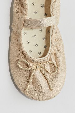 دمپائی خانگی طلائی بچه گانه پارچه ای H&M - کد 925934594