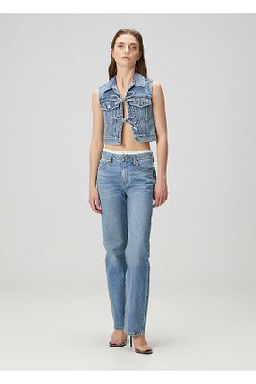 شلوار آبی زنانه پاچه ساده T by Alexander Wang - کد 924105472