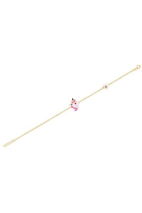 دستبند طلا زرد بچه گانه 14 عیار Diamond Line-Gülaylar - کد 637439139