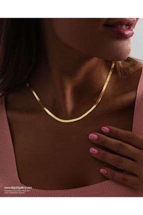 گردنبند استیل ( فولاد ) طلائی زنانه استیل (فولاد) TUM TUM - کد 780303572