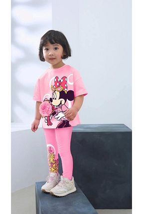 ست بالاتنه و پائین تنه صورتی بچه گانه بافت Juno kids - کد 924113816