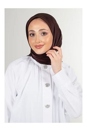 روسری قهوه ای شیفون Ebruli - کد 923150677