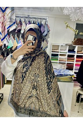 دستمال گردن مشکی زنانه پنبه ای The Message - کد 923171147