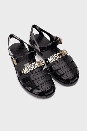 صندل مشکی زنانه پاشنه تخت Moschino - کد 923251144