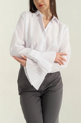 پیراهن سفید زنانه رگولار vuvutasarım - کد 923178941
