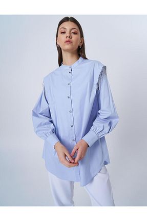 تونیک حجاب آبی بافتنی Kayra - کد 923215499
