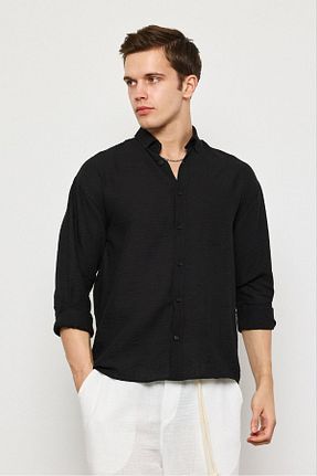 پیراهن مشکی مردانه اورسایز Castivo Fashion - کد 923183934