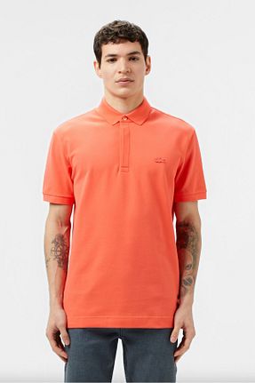 پولوشرت نارنجی مردانه پنبه - الاستین Lacoste - کد 923249969