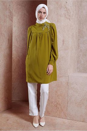 تونیک حجاب زرد زنانه پلی استر Alvina - کد 845082917
