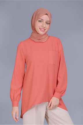 تونیک حجاب قرمز زنانه مخلوط پلی استر Alvina - کد 873476756