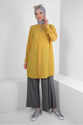 شلوار پارچه ای طوسی زنانه بلند Alvina - کد 805318768