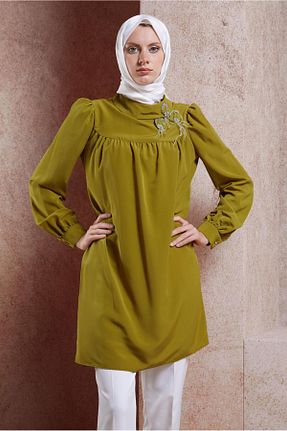 تونیک حجاب زرد زنانه پلی استر Alvina - کد 845082917