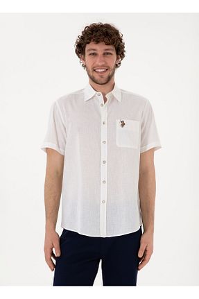 پیراهن سفید مردانه یقه پیراهنی U.S. Polo Assn. - کد 923235283