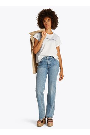 تیشرت طلائی زنانه یقه دوچرخه Tommy Hilfiger - کد 923233689