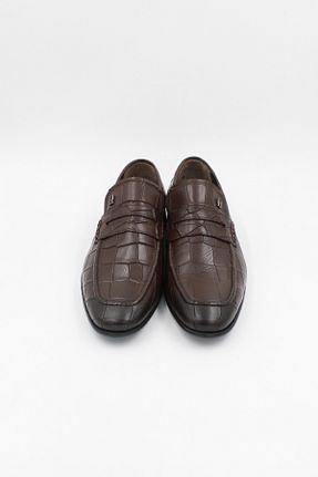کفش کلاسیک قهوه ای مردانه چرم خالص ENDİCAN - کد 708470341