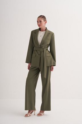 کت بلیزر خاکی زنانه پلی ویسکون Zesyna - کد 923223871