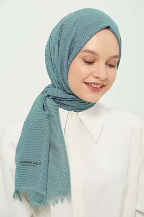 شال فیروزه ای زنانه Kesik Elyaf Madame Polo - کد 923219406