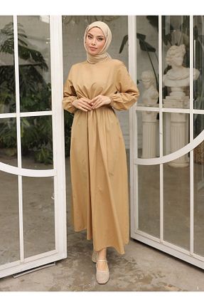 لباس حجاب قهوه ای زنانه رگولار SAHRA BUTİK - کد 857361690