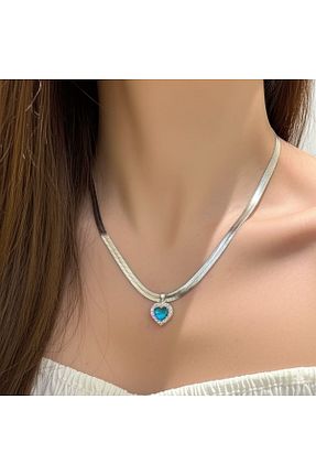 گردنبند استیل ( فولاد ) آبی زنانه استیل (فولاد) Miyoste - کد 891061987