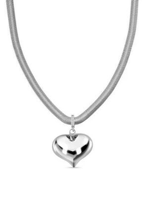 گردنبند استیل ( فولاد ) طوسی زنانه استیل ضد زنگ bellis atelier - کد 920247181