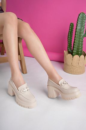 کفش لوفر بژ زنانه چرم مصنوعی Muggo - کد 811202362