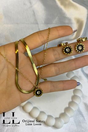 ست استیل زرد زنانه استیل ضد زنگ Luxe Loom Zarafetin Işıltısı - کد 923282058