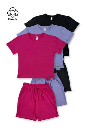 ست بالاتنه و پائین تنه رنگی زنانه پنبه ای difa kids - کد 929424864