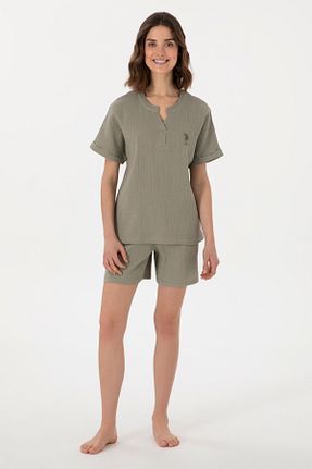 ست لباس راحتی خاکی زنانه ساده U.S. Polo Assn. - کد 923333435