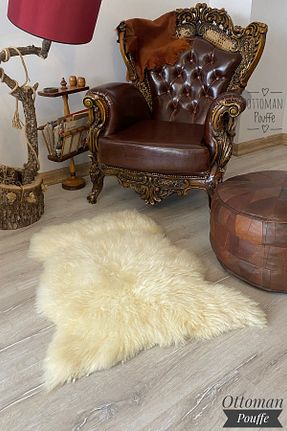 فرش سفید زیره ضد لغزش Ottoman Pouffe - کد 921312451