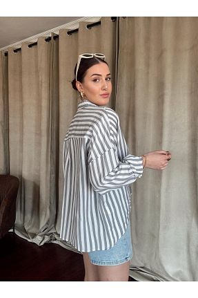 پیراهن طوسی زنانه رگولار TubaEKEN - کد 923314621
