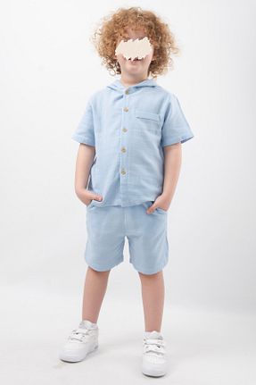 ست بالاتنه و پائین تنه آبی بچه گانه بافتنی Vauva - کد 924601996