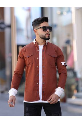 پیراهن نارنجی مردانه اسلیم فیت YXC Trend Maker - کد 923372988