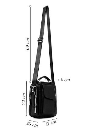 کیف پستچی مشکی مردانه چرم مصنوعی Derimod - کد 785030571